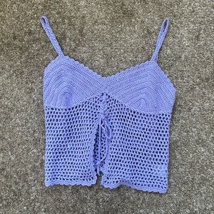 Tiget Mist purple crochet tank top